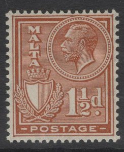 MALTA SG160 1926 1½d CHESTNUT MTD MINT