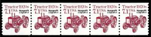 Sc 2127b  7.1¢ Tractor Bureau Precancel PNC/5 Plate #1, MNH