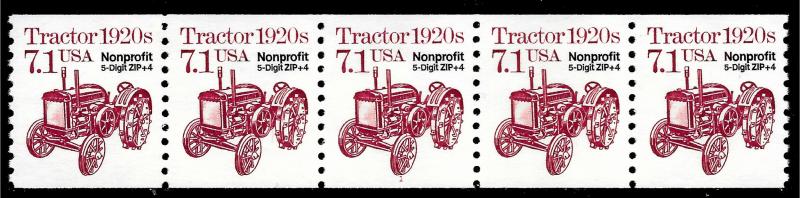 Sc 2127b  7.1¢ Tractor Bureau Precancel PNC/5 Plate #1, MNH