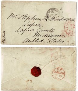 GB 1867 cover to Lapeer Michigan