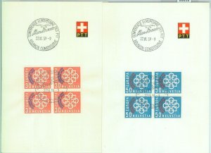 86658 - SWITZERLAND - POSTAL HISTORY - Blocks of 4 on FDC Cards 1959 EUROPA CEPT