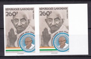 1998 GABON - IMPERF PAIR 2V - MICHEL Mi 1428 MAHATMA GANDHI - ULTRA RARE - MNH-