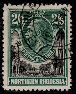 NORTHERN RHODESIA GV SG12, 2s 6d black & green, USED. Cat £18.