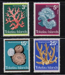 Tokelau Islands Sc 37-40 1973 Corals stamp set mint NH