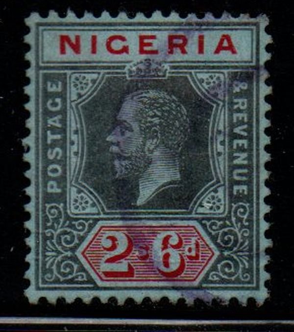 Nigeria Sc 9 1914 2/6d Black & red G V stamp used