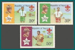 Nauru 1978 Boy Scout Movement, MNH  #188-190,SG197-SG199
