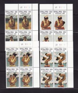 Palau 90-93 Plate Blocks Set MNH Christmas (B)