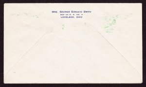 Cover, Scott 650, 5c Blue Aeronautics, GREEN Washington, DC 1928 Slogan Cancel