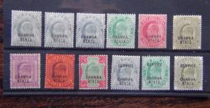 India States Chamba State 1903-05 values to 1r + service issues MM 