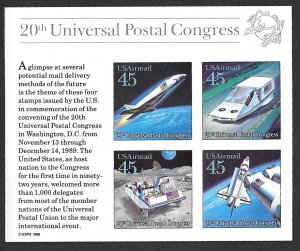 C126 45 cents Futuristic Mail, Sov. Sheet Stamp mint OG NH EGRADED VF 83