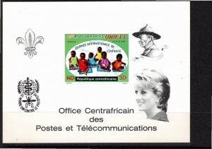 Central African Republic postal card depicts Sc CB4 black