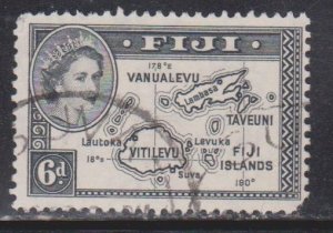 FIJI Scott # 154 Used - QEII & Map