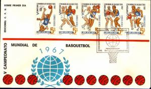 URY-161 URUGUAY 1967 BASKETBALL WORLD CHAMPIONSHIP FDC