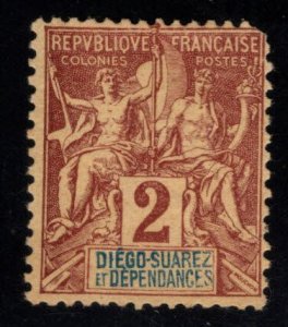 Diego-Suarez Scott 26 MH* NavCom stamp Hinge Remnant clipped corner