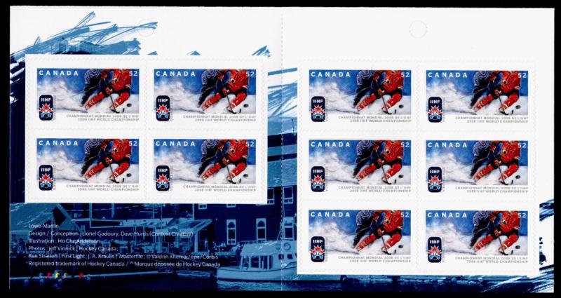 Canada 2265a, 2265ai Booklet BK372,3) MNH IIHF Ice Hockey Championships