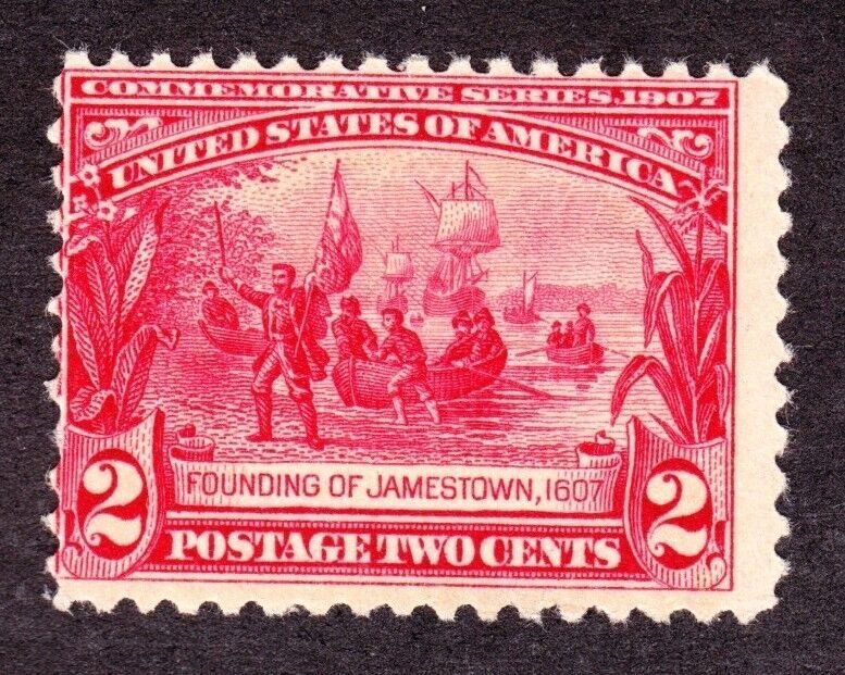 US 329 2c Jamestown Exposition Mint F OG NH SCV $75