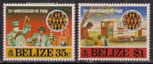 Belize British Honduras 1977 QE2 Set 75th Anniv of Paho MM to $1 ( A513 )