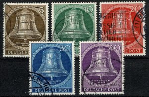 GERMANY BERLIN 1951-2 FREEDOM BELL (CENTRE) USED SG B101-05 Wmk.230 P.14 SUPERB