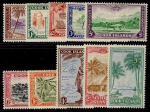 COOK ISLANDS GVI SG150-159, 1949-61 complete set, M MINT. Cat £65.