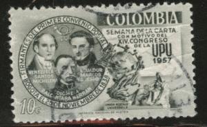 Colombia Scott 677 Used stamp from 1957 set