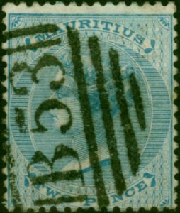 Mauritius 1863 2d Bright Blue SG60 Fine Used (4)