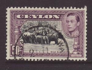 1946 Ceylon 50c Perf 12 Fine Used