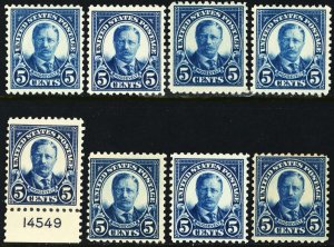 557, Mint LH F-VF 5¢ WHOLESALE Lot of 8 Stamps CV $128 * Stuart Katz