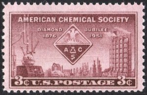 SC#1002 3¢ American Chemical Society Single (1951) MNH