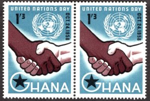 1958, Ghana 1'3Sh, MNH pair, Sc 37