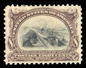 United States, 1901 Pan American Issue #298 Cat$90, 1901 8c brown and violet,...