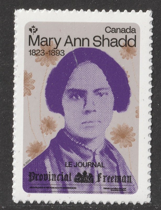 Canada 3412 Black History Month Mary Ann Shadd P single MNH 2024