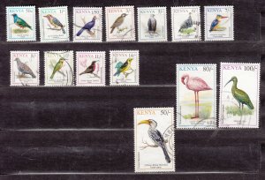 J42258 JL Stamps 1993 kenya set used #594-610 birds