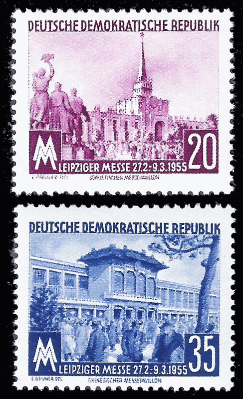 Germany, DDR 1954 Sc 231-32 MVLH Leipzig Fair