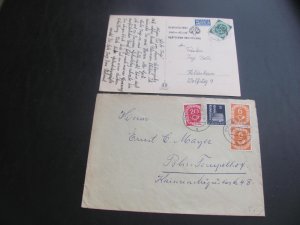 GERMANY  1952 COVER POSTHORN PAIR (155)