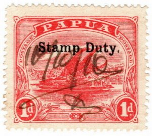 (I.B) Papua New Guinea Revenue : Stamp Duty 1d (1907)