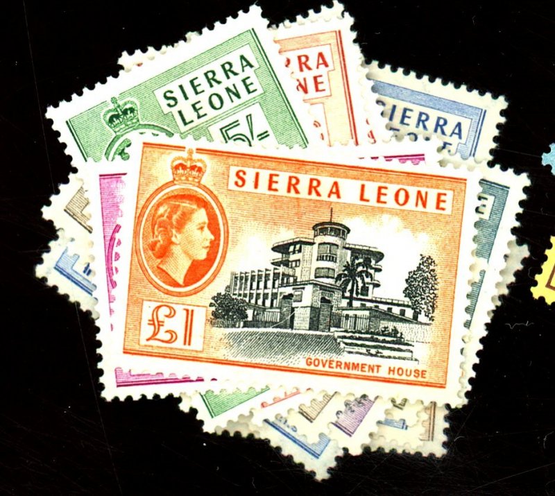 SIERRA LEONE #195-207 MINT FVF OG PAPER HR Cat $67