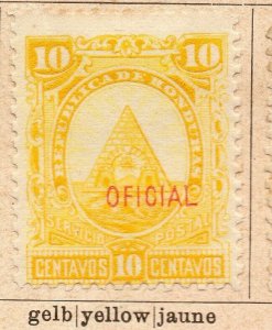 Honduras 1890 Early Issue Fine Mint Hinged 10c. Official Optd NW-11883