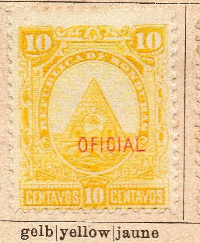 Honduras 1890 Early Issue Fine Mint Hinged 10c. Official Optd NW-11883