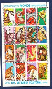 EQUATORIAL GUINEA -   - MNH S/S - Monkeys - 1976