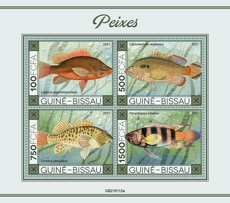 2021/03- GUINEA BISSAU - FISHES      II       4V    MNH **