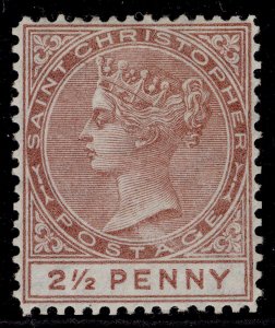 ST KITTS-NEVIS - St Christopher QV SG7, 2½d red-brown, M MINT. Cat £200.