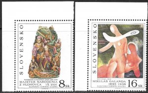 SLOVAKIA 1995 Art From Bratislava Natl. Gallery Set Sc 237-238 MNH