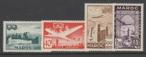 French Morocco, Scott C42-C45 (Yvert PA85-PA88), MLH