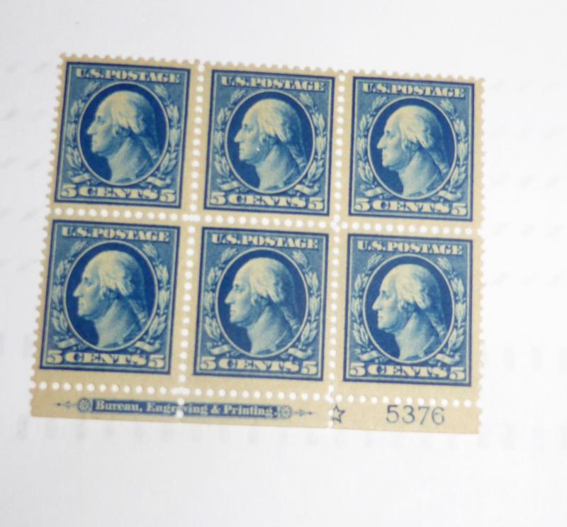 #335 5 cent George Washington plate block