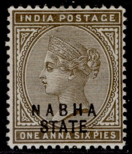 INDIAN STATES - Nabha QV SG18, 1a 6p sepia, M MINT.