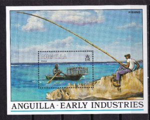 LI06 Anguilla 1993 Local Economy fishermen fishing minisheet