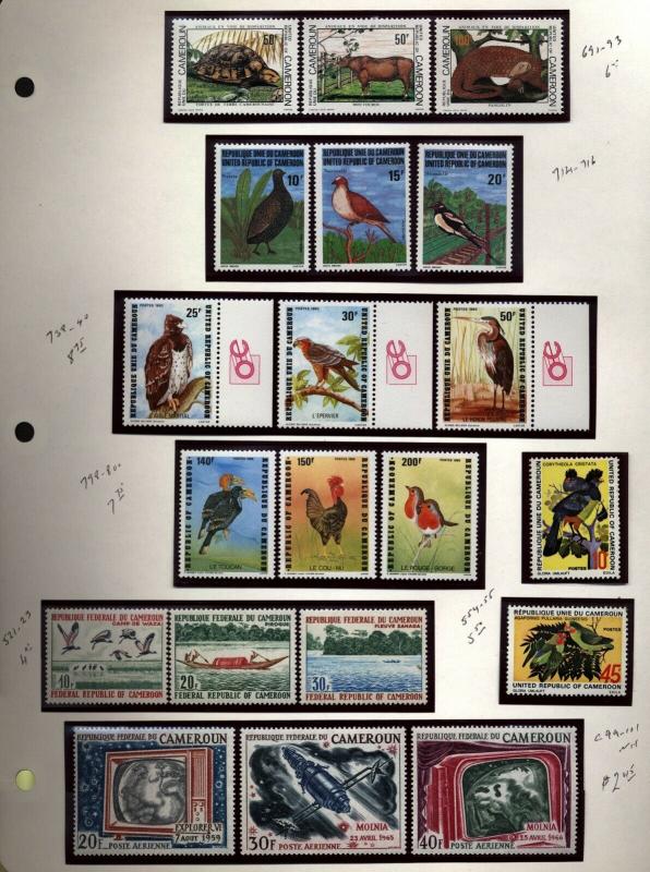 Cameroun Topical  Birds Butterflies  animals Collection  Mint NH $95.00