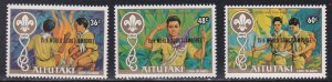 Aitutaki # 284-286, Scouting Year stamps with Jamboree Overprints, NH, 1/2 Cat.