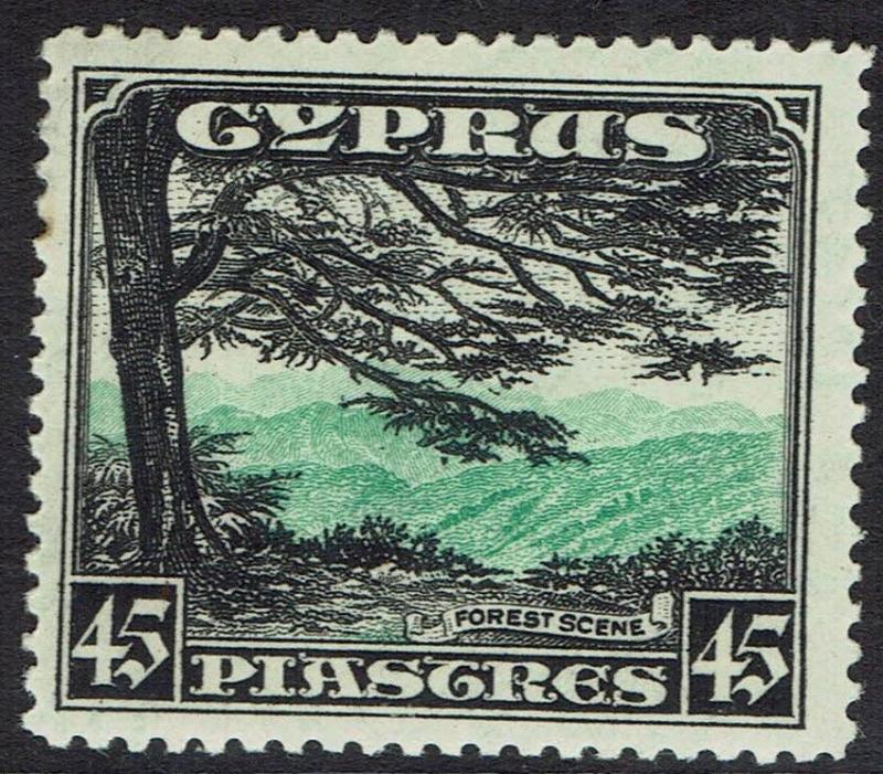CYPRUS 1934 FOREST SCENE 45PI TOP VALUE 