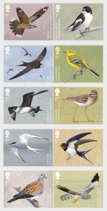 2022 Great Britain Migratory Birds (10) (Scott NA) MNH